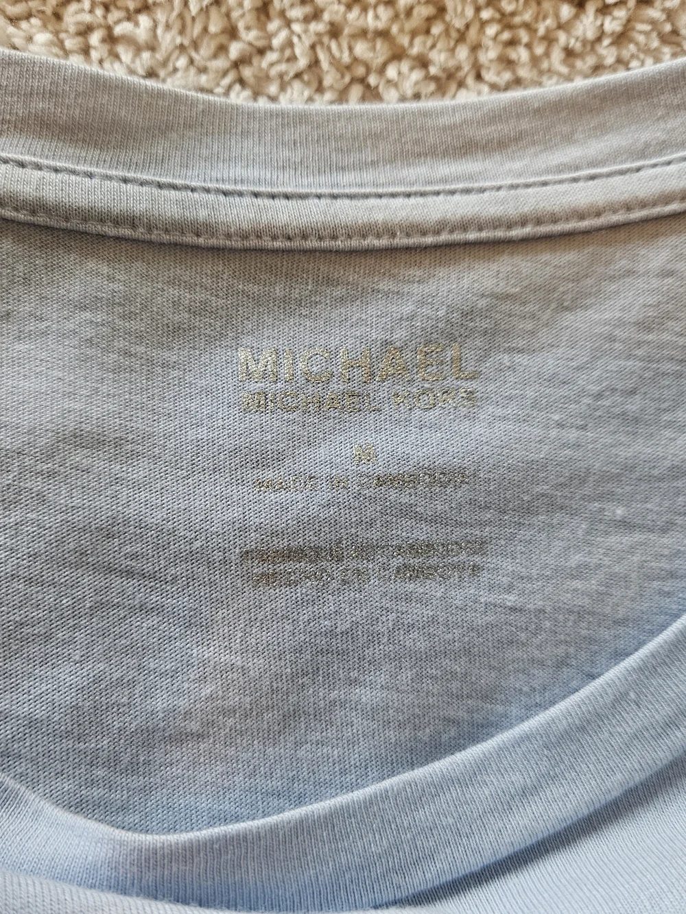 Michael Kors Embellished Logo Short Sleeve Tee - Light Blue